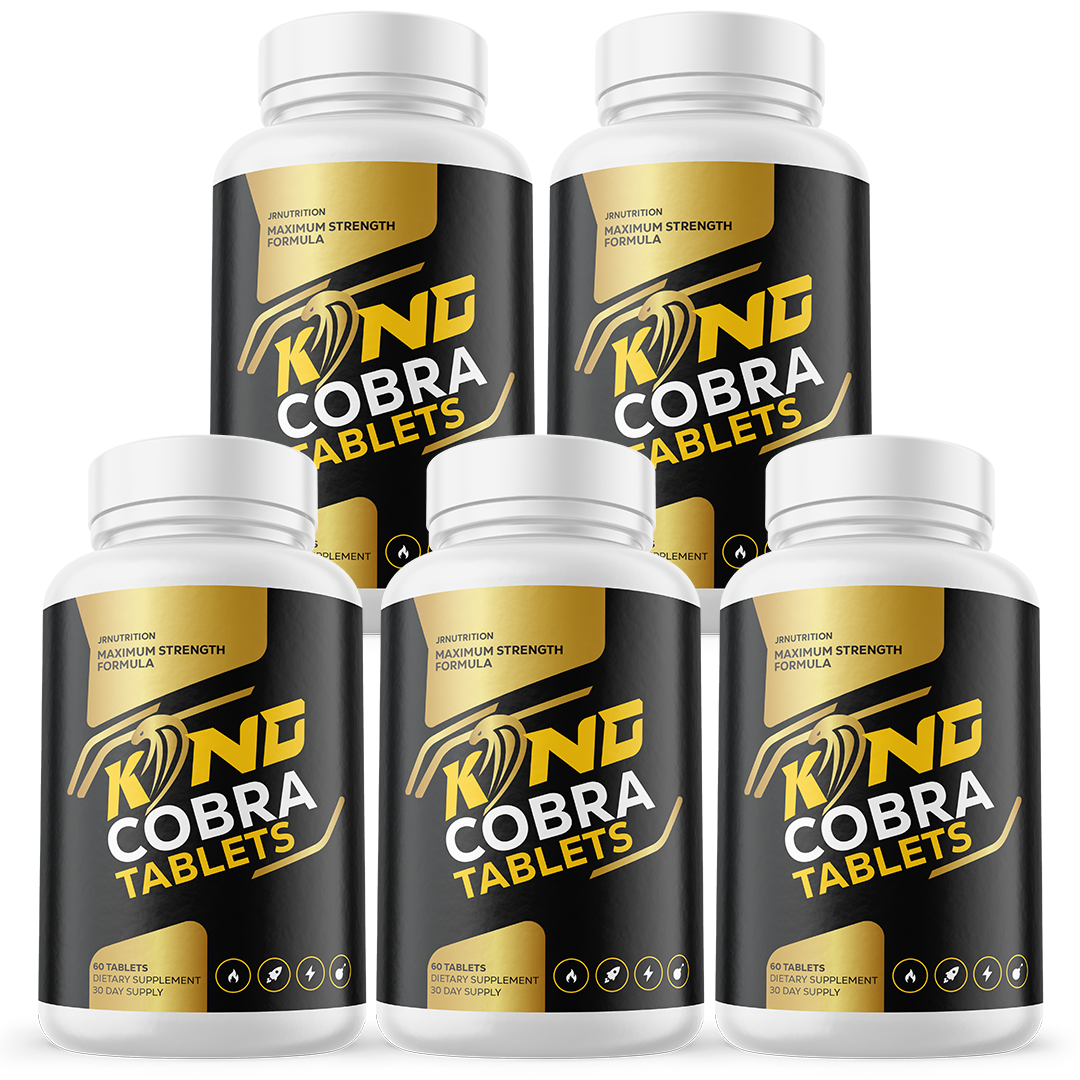 King Cobra Tablets - Support Men's Vitality and Daily Energy - 5 Bottles